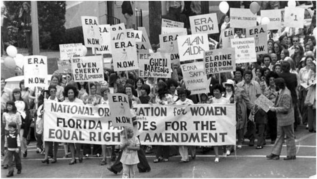 A march in Florida led by the National Organization for Women in Support of the Equal Rights Amendment