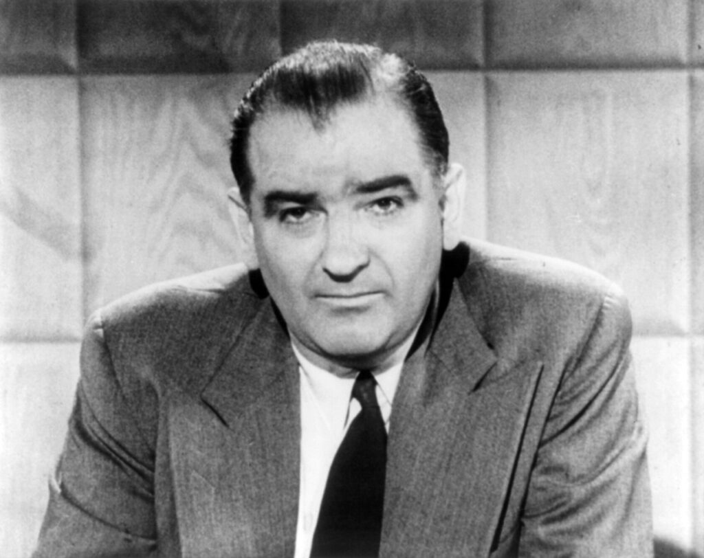 A portrait photograph of Joseph McCarthy in 1954