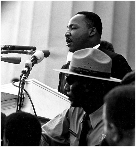 Martin Luther King, Jr. delivering his "I Have a Dream Speech" from the Lincoln Memorial in Washington, D.C. during the Million Man March